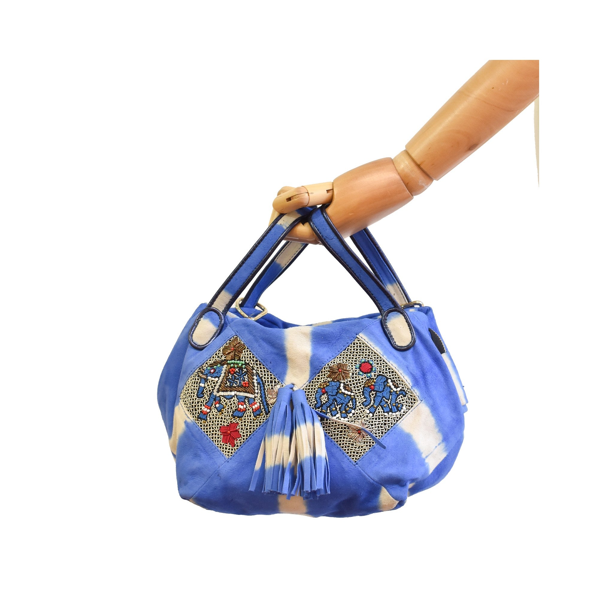 Elephant embroidered artisan tote bag for women