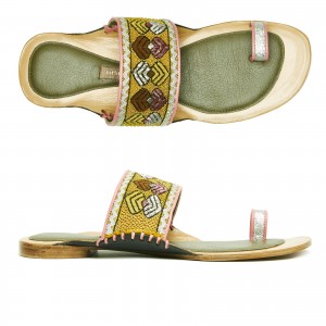 Meher Kakalia sandals IGBO TOE RING SLIDE - yellow