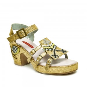 GOLD HOPPER splash gold – front strap with tribal embroidery in silk thread and mukesh