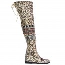 Meher KakaliaKandy Boot in leopard-print leather with Mughal-inspired embroidery