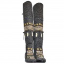 Meher KakaliaDesigner over-knee boots in leopard shadow leather with Mughal-style embroidery and concealed wedge heel.