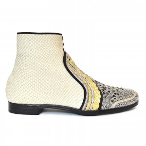 boots Meher Kakalia - QUEEN NEVA BOOT - snake white/silver gold