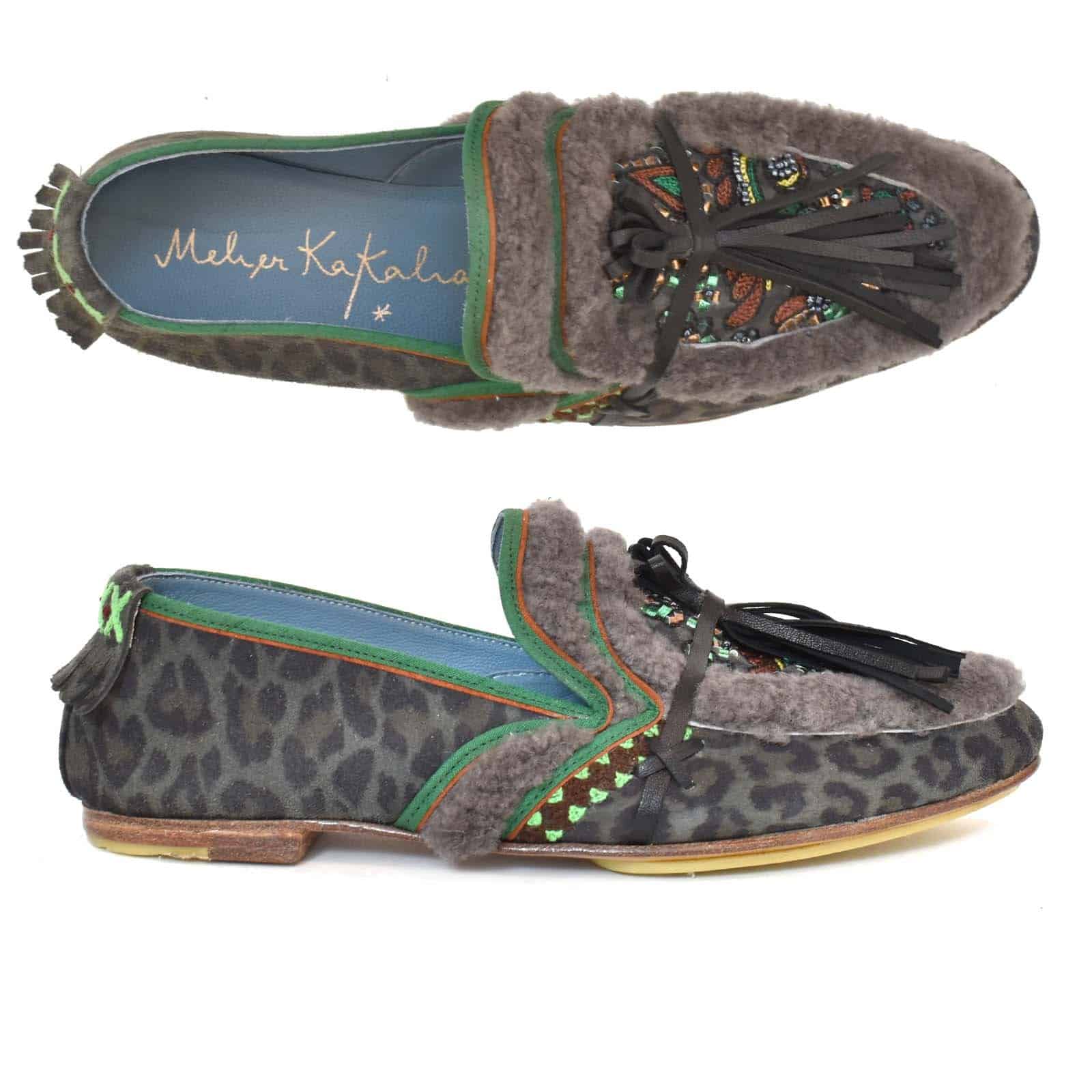 Meher Kakalia - OUD MOCCASIN -shearling+leopard shadow