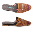 Meher KakaliaLuxurious tartan and leather slippers by Meher Kakalia with warm insole