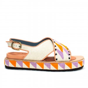 sandals GEO BLOC - snake white