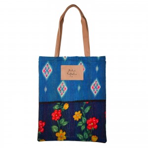 Meher Kakalia bags TOTE BAG - turquoise+navy
