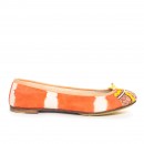 Meher KakaliaTie-dye orange ballet flat with yellow bow and embroidered toe