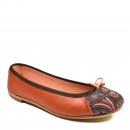 Meher KakaliaBallerine orange brodée à la main avec détails corail – Meher Kakalia