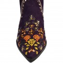 Meher KakaliaMeher Kakalia artisan-crafted purple suede boots with pointed toe and floral embroidery