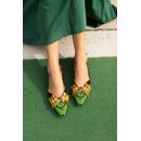 Meher KakaliaMeher Kakalia Greta Slingback with eco-friendly raffia and luxurious suede leather, hand embroidered.