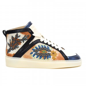 Meher Kakalia m-star Meher Kakalia Nereus Sneaker High Dune – embroidered leather high-top, side view