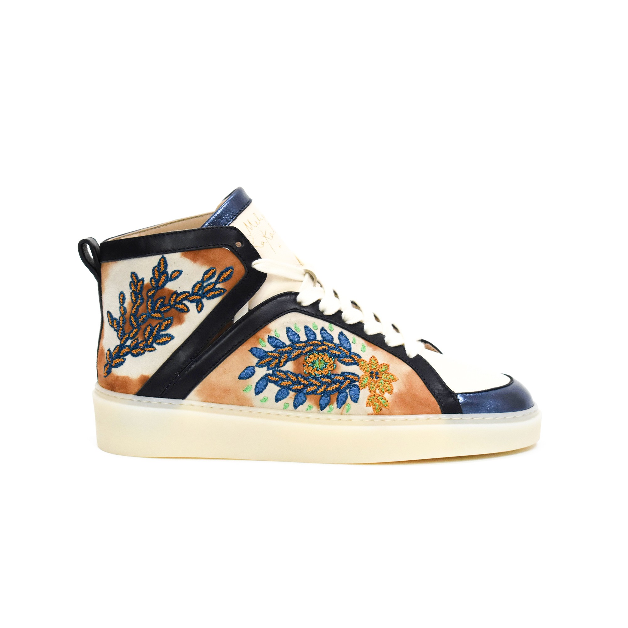Meher Kakalia Meher Kakalia Nereus Sneaker High Dune – embroidered leather high-top, side view
