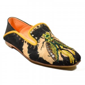 Comfortable and eco-friendly LUNA Moccasins, handmade with soft tie-dye suede leather, perfect for everyday wear.