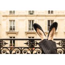 Meher KakaliaLuxurious black embroidered flats, perfect for black-tie events, showcasing intricate metallic embroidery.