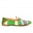Meher KakaliaLuxurious green suede moccasins, handmade with eco-friendly embroidery, perfect for summer and casual style.