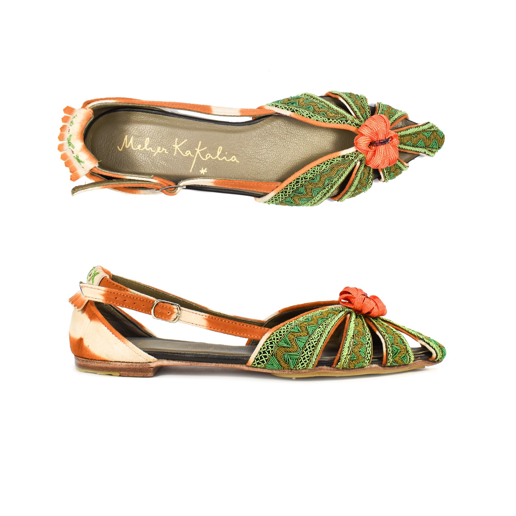 Meher Kakalia Hand-embroidered QUEEN DORIS SLINGBACK by Meher Kakalia , perfect for weddings, parties, and elegant events.