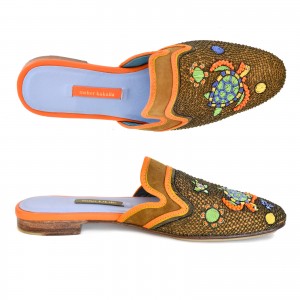 DARWIN SLIPPER suede spice-hina – Hand Embroidered Eco Leather Resort Slides | Meher Kakalia