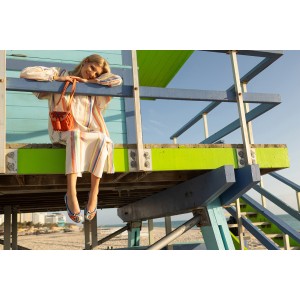 Handcrafted Mini Accordion Bag with crochet pouch, designed for vacation and everyday wear.