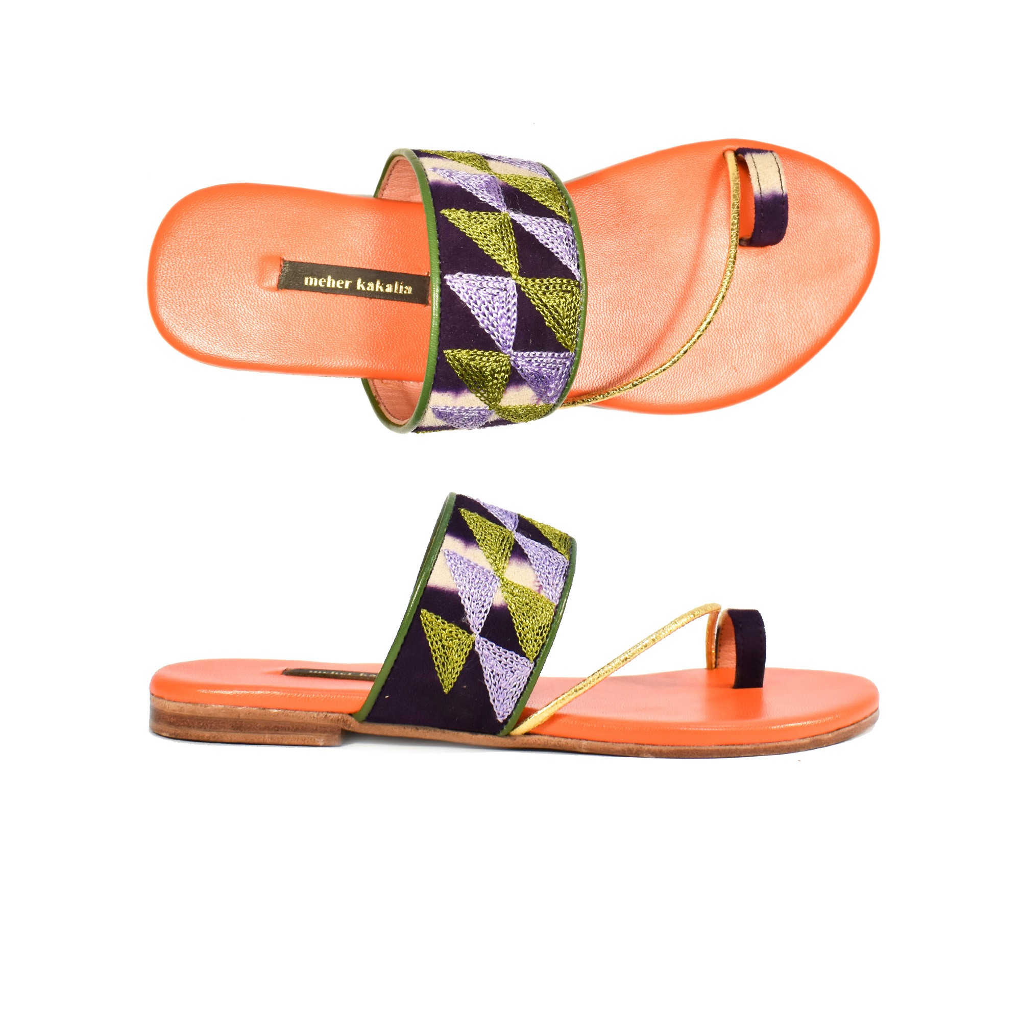 Meher Kakalia PERGAMON TOE RING SLIDE - TD PURPLE IVORY
