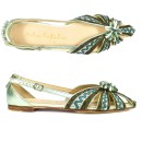 Meher KakaliaMeher Kakalia QUEEN DORIS SLINGBACK td blue beige-ditta | Luxury Hand-Embroidered Flat