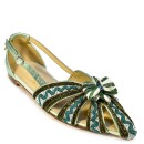 Meher KakaliaEmbroidered Slingback Shoes | QUEEN DORIS SLING-BACK sonic emerald–yukon | Meher Kakalia Footwear