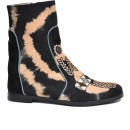 Meher KakaliaKandy Wedge Boot – Tie-Dye Black Beige Suede with Hidden Heel