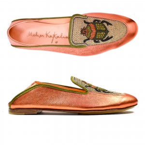 Meher Kakalia home SCARAB MOCCASIN - sonic lawren/orange