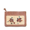 Meher KakaliaDarwin Pochette in shiny copper peach with embroidered turtle motif