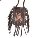 Meher KakaliaLimited-edition dark brown fringe phone bag with embroidered insect motif (online exclusive)
