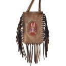 Meher KakaliaLimited-edition plush copper fringe phone bag with embroidered insect motif (online exclusive)