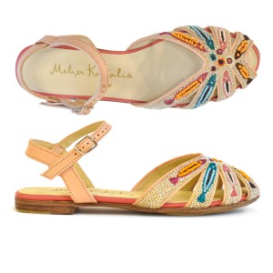 Meher Kakalia ss25 Meher Kakalia’s Queen Tavira sandals are handcrafted with fish-like embroidery, ideal for resort wear and summer vacations.