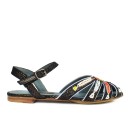 Meher KakaliaHandcrafted TAVIRA SANDAL magma black, featuring fish embroidery and exotic snake leather – perfect for sunny holidays.