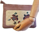 Meher KakaliaFront view of copper peach Darwin Pochette with hand embroidery