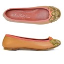 Meher KakaliaWomen’s flat shoes in camel leather with classic ballerina silhouette, everyday ballet flats