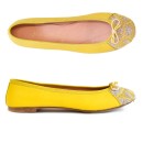 Meher KakaliaEmbroidered Leather Ballerina | BIZI BALLET – Classic canary-glare | Meher Kakalia Footwear