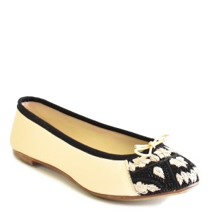 Meher Kakalia women’s leather ballet flats in cream white, flat shoes for everyday and evening wear