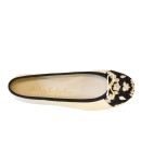 Meher KakaliaMeher Kakalia women’s leather ballet flats in cream white, flat shoes for everyday and evening wear