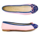 Meher KakaliaEmbroidered Leather Ballerina | BIZI BALLET – Classic lady pink–klein blue | Meher Kakalia Footwear