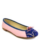 Meher KakaliaEmbroidered Leather Ballerina | BIZI BALLET – Classic lady pink–klein blue | Meher Kakalia Footwear