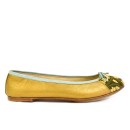 Meher KakaliaEmbroidered Leather Ballerina | BIZI BALLET – Classic lovato gold–olive gold | Meher Kakalia Footwear