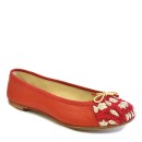 Meher KakaliaEmbroidered Leather Ballerina | BIZI BALLET – Classic red–red cream | Meher Kakalia Footwear