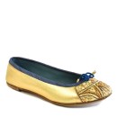 Meher KakaliaEmbroidered Leather Ballerina | BIZI BALLET – Classic sonic gold–tutankamun | Meher Kakalia Footwear