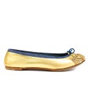 Meher KakaliaEmbroidered Leather Ballerina | BIZI BALLET – Classic sonic gold–tutankamun | Meher Kakalia Footwear