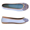 Meher KakaliaEmbroidered Leather Ballerina | BIZI BALLET – Classic yacht blue–neva | Meher Kakalia Footwear