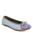 Meher KakaliaEmbroidered Leather Ballerina | BIZI BALLET – Classic yacht blue–neva | Meher Kakalia Footwear