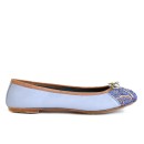 Meher KakaliaEmbroidered Leather Ballerina | BIZI BALLET – Classic yacht blue–neva | Meher Kakalia Footwear