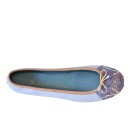 Meher KakaliaEmbroidered Leather Ballerina | BIZI BALLET – Classic yacht blue–neva | Meher Kakalia Footwear