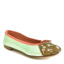 Meher KakaliaEmbroidered Leather Ballerina | EDEN BALLET – Classic sonic emerald–khaki | Meher Kakalia Footwear
