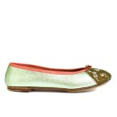 Meher KakaliaEmbroidered Leather Ballerina | EDEN BALLET – Classic sonic emerald–khaki | Meher Kakalia Footwear