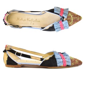 Meher Kakalia home Embroidered Slingback Shoes | GRETA SLINGBACK td black beige-mudrose | Meher Kakalia Footwear